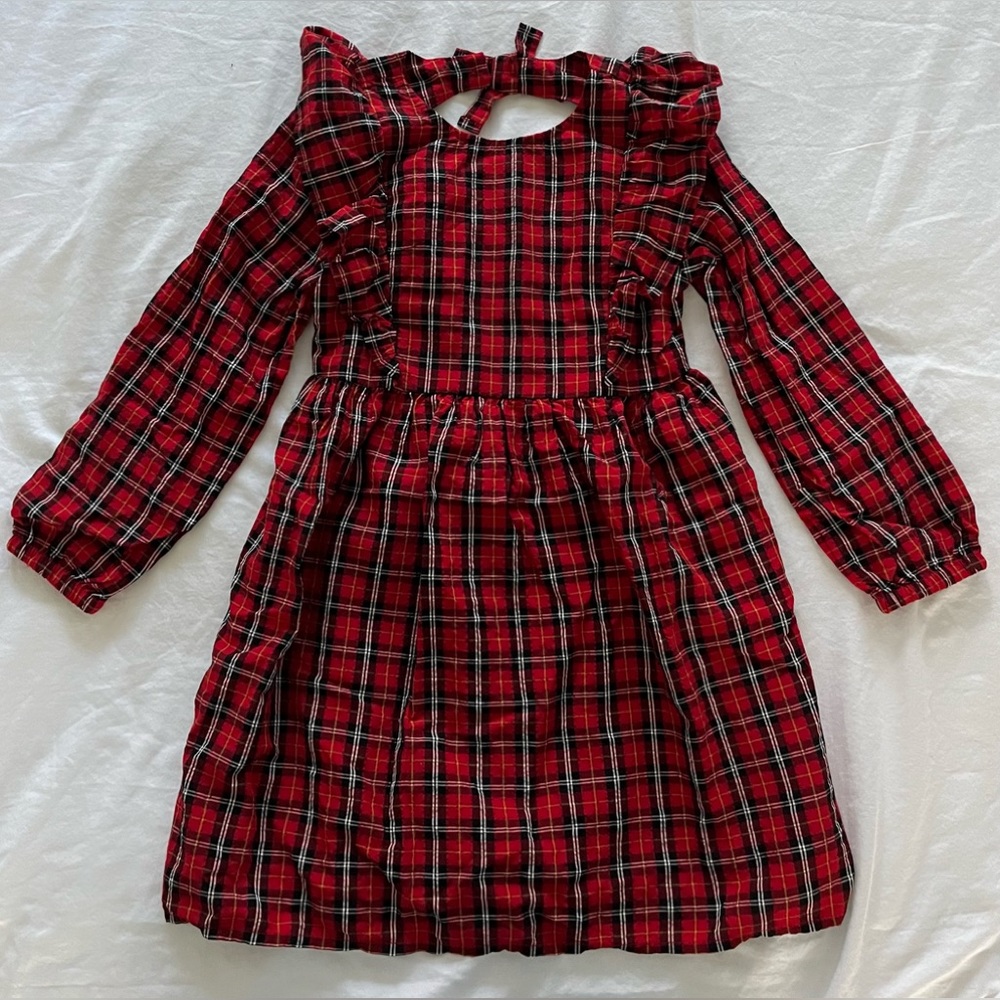 Fit & Flare Ruffle-Trim Plaid Seersucker Dress by Old Navy. Girls 5T. EUC.